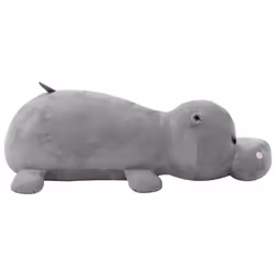 vidaXL Hippo Cuddly Toy Plush Grey Kids Children Stuffed Animal Doll Gift