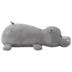 vidaXL Hippo Cuddly Toy Plush Grey Kids Children Stuffed Animal Doll Gift