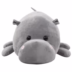 vidaXL Hippo Cuddly Toy Plush Grey Kids Children Stuffed Animal Doll Gift