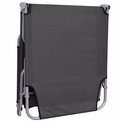 vidaXL Grey Foldable Sunlounger With Adjustable Backrest - Additional view 2