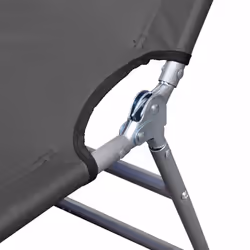 vidaXL Grey Foldable Sunlounger With Adjustable Backrest - Additional view 3