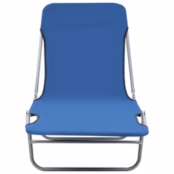 vidaXL 2x Foldable Sunloungers Blue Outdoor Garden Camping Recliner Daybed - Additional view 3
