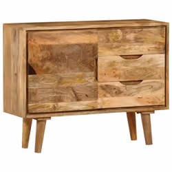 vidaXL Solid Mango Wood Sideboard 90x30x69cm Organiser Storage Cabinet Unit