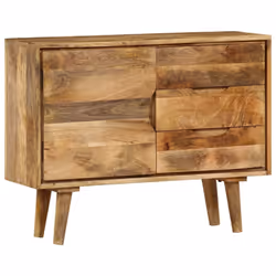 vidaXL Solid Mango Wood Sideboard 90x30x69cm Organiser Storage Cabinet Unit
