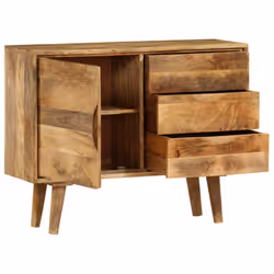 vidaXL Solid Mango Wood Sideboard 90x30x69cm Organiser Storage Cabinet Unit - Additional view 4
