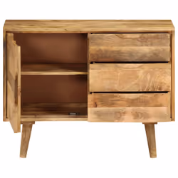 vidaXL Solid Mango Wood Sideboard 90x30x69cm Organiser Storage Cabinet Unit - Additional view 7