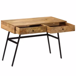 vidaXL Solid Mango Wood Writing Desk with Drawers Office Computer Work Table - Additional view 6