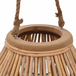 vidaXL Hanging Candle Lantern Holder Wicker Natural Rattan Lighting Fixture