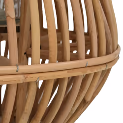 vidaXL Hanging Candle Lantern Holder Wicker Natural Rattan Lighting Fixture
