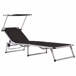 VidaXL 44333, Lounge, Padded seat, Aluminium, Steel, Textile, Black, 110 kg, 580 mm