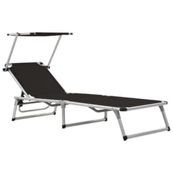 VidaXL 44333 outdoor chair Lounge Padded seat Aluminium, Steel, Textile Black