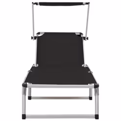 VidaXL 44333 outdoor chair Lounge Padded seat Aluminium, Steel, Textile Black - Additional view 4