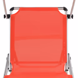 vidaXL Folding Sun Lounger Red Aluminium and Textilene Recliner Chair Daybed - Additional view 8