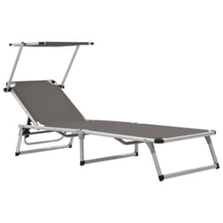 VidaXL 44335 outdoor chair Lounge Padded seat Aluminium, Steel, Textile Grey