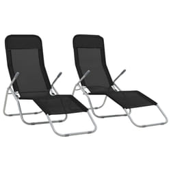 VidaXL 44338 outdoor chair Lounge Polyester, Polyvinyl chloride (PVC) Black