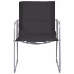 vidaXL Garden Lounge Set 4 Piece Fabric & Steel Black Table 2 Chairs and Bench - Additional view 6