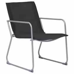 vidaXL Garden Lounge Set 4 Piece Fabric & Steel Black Table 2 Chairs and Bench - Additional view 7