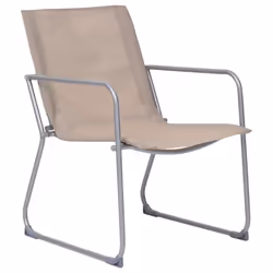 vidaXL Garden Lounge Set 4 Piece Fabric & Steel Taupe Table 2 Chairs and Bench - Additional view 7