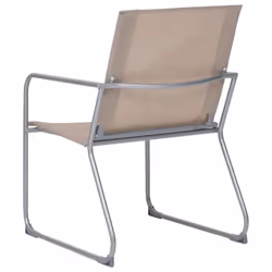 vidaXL Garden Lounge Set 4 Piece Fabric & Steel Taupe Table 2 Chairs and Bench - Additional view 8