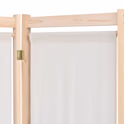 vidaXL 5-Panel Room Divider Cream 200x170cm Fabric Foldable Partition Screen