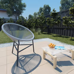 VidaXL 44481 outdoor chair Terrace Padded seat Polyethylene, Rattan, Steel Grey