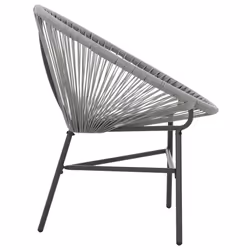 VidaXL 44481 outdoor chair Terrace Padded seat Polyethylene, Rattan, Steel Grey