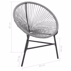 VidaXL 44481 outdoor chair Terrace Padded seat Polyethylene, Rattan, Steel Grey - Additional view 7