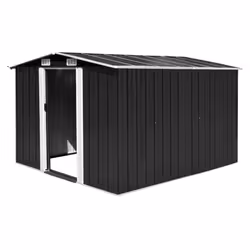 vidaXL Garden Shed 257x298x178cm Metal Anthracite Tool Storage House Cabin