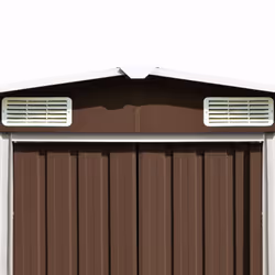 vidaXL Garden Shed 257x298x178cm Metal Brown Outdoor Tool Storage House Cabin - Additional view 4
