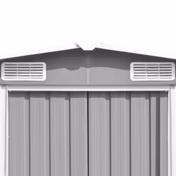 vidaXL Garden Shed 257x392x181cm Metal Grey Outdoor Tool Storage House Cabin - Additional view 4