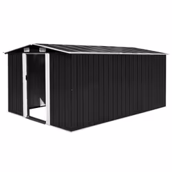 vidaXL Garden Shed 257x392x181cm Metal Anthracite Tool Storage House Cabin