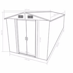 vidaXL Garden Shed 257x392x181cm Metal Anthracite Tool Storage House Cabin - Additional view 8