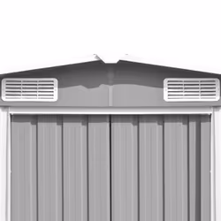 vidaXL Garden Shed 257x489x181cm Metal Grey Outdoor Tool Storage House Cabin - Additional view 5