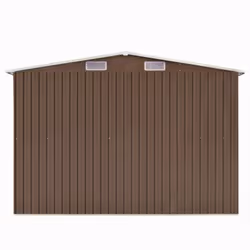 vidaXL Garden Shed 257x489x181cm Metal Brown Outdoor Tool Storage House Cabin - Additional view 4