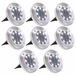 vidaXL Solar Ground Lamps Solar Light Outdoor Lamp 8 pcs LED Lights White