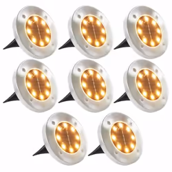 vidaXL Solar Ground Lamps Solar Light Outdoor Lamp 8 pcs LED Lights Warm White
