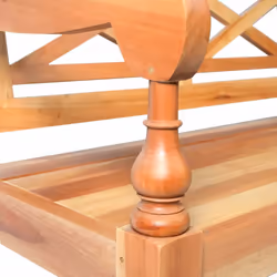 vidaXL Solid Mahogany Wood Batavia Bench 98x50x82cm Light Brown Entryway Seat - Additional view 3