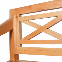 vidaXL Solid Mahogany Wood Batavia Bench 98x50x82cm Light Brown Entryway Seat - Additional view 4