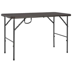 vidaXL Folding Garden Table HDPE Brown Rattan Look Outdoor Camping Furniture