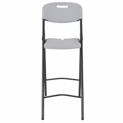 vidaXL 2x Folding Bar Chairs HDPE 45x78x114cm White Outdoor Patio Chair Seat - Additional view 2