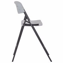 vidaXL 2x Folding Bar Chairs HDPE 45x78x114cm White Outdoor Patio Chair Seat - Additional view 3