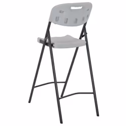 vidaXL 2x Folding Bar Chairs HDPE 45x78x114cm White Outdoor Patio Chair Seat - Additional view 4