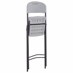 vidaXL 2x Folding Bar Chairs HDPE 45x78x114cm White Outdoor Patio Chair Seat - Additional view 5