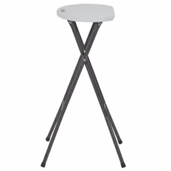 vidaXL 2x Folding Bar Chairs HDPE 35x44x80cm White Outdoor Patio Chair Seat