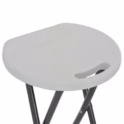 vidaXL 2x Folding Bar Chairs HDPE 35x44x80cm White Outdoor Patio Chair Seat - Additional view 5