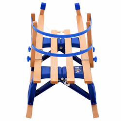 vidaXL Folding Snow Sledge with Backrest Wood 119cm Toboggan Sled Winter Sport