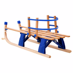 vidaXL Folding Snow Sledge with Backrest Wood 119cm Toboggan Sled Winter Sport - Additional view 4