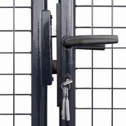 vidaXL Mesh Garden Gate Galvanised Steel 400x150cm Grey Outdoor Fence Door