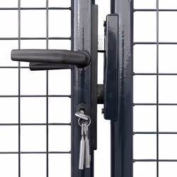 vidaXL Mesh Garden Gate Galvanised Steel 400x200cm Grey Outdoor Fence Door