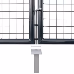 vidaXL Mesh Garden Gate Galvanised Steel 400x200cm Grey Outdoor Fence Door